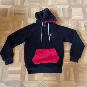 GUESS Men's 1/4 zip pullover fleece SMALL side zip Retro